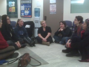 protestors inside the consulate, photo Judy Rebick for Rabble.ca