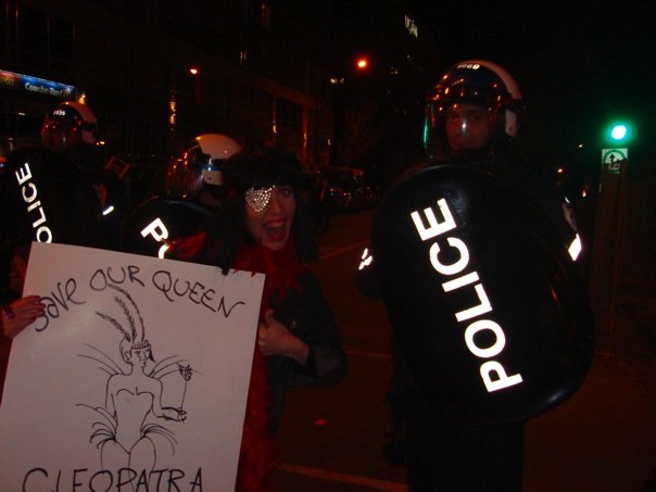 Velma and riot cops
